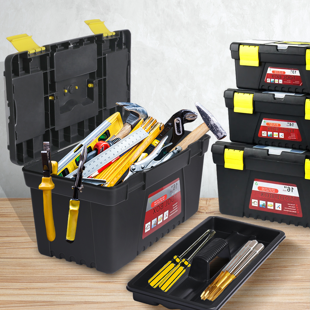 Tool Storage Set Tool Box 3PCS Lock Organiser Portable Handle Garage Tools Chest