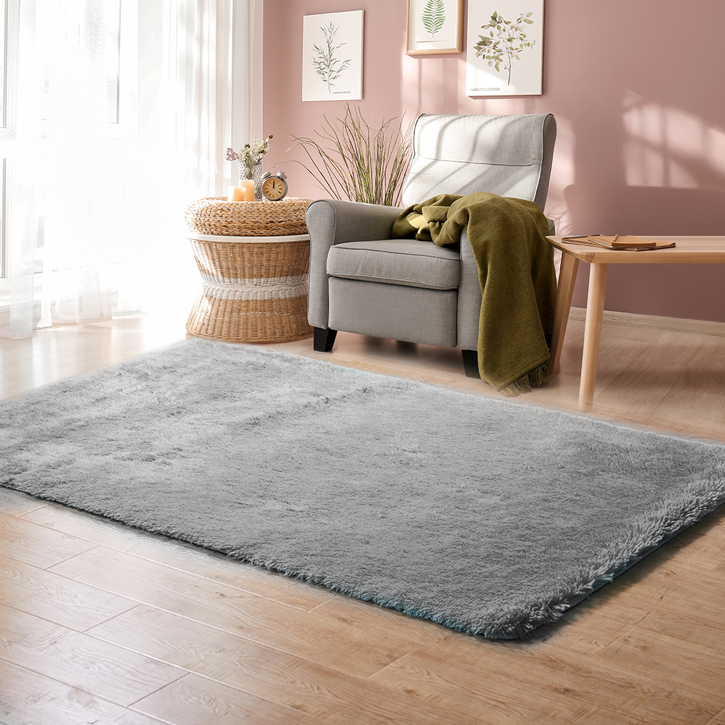Marlow Floor Mat Rugs Shaggy Rug Area Carpet Large Soft Mats 300x200cm Grey