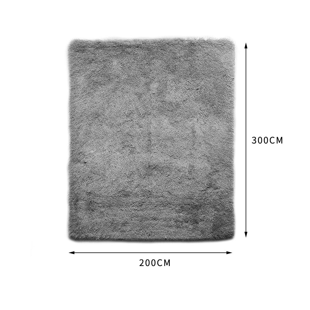 Marlow Floor Mat Rugs Shaggy Rug Area Carpet Large Soft Mats 300x200cm Grey