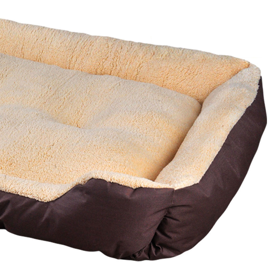 PaWz Pet Bed Dog Calming Bed Warm Soft Plush Comfy Sleeping Kennel Brown XXL