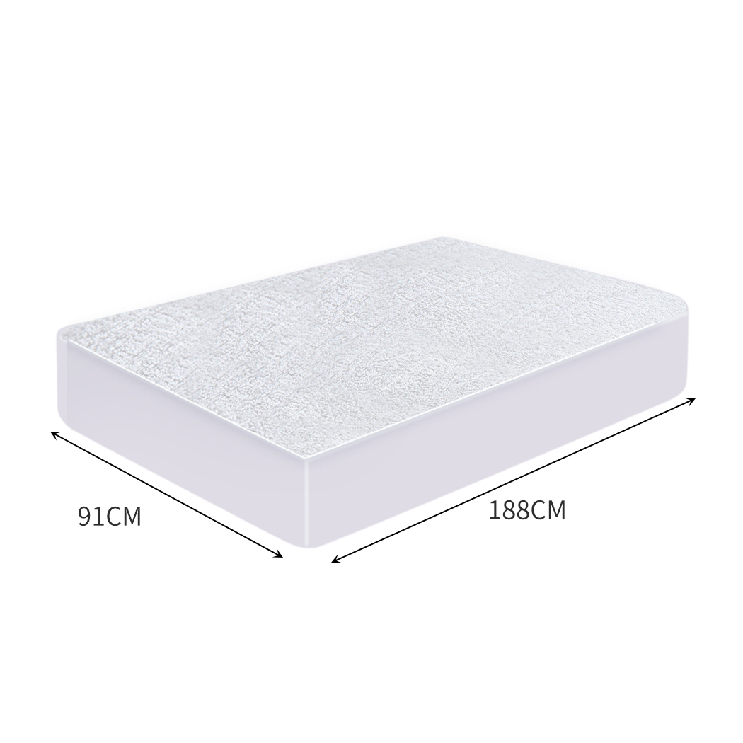 DreamZ Terry Cotton Fyllt Fitted Waterproof Mattress Protector in Single Size