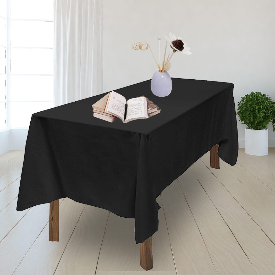 Marlow Tablecloths Wedding Rectangle Square Event Fitted Table Cloth Black