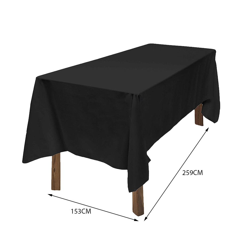 Marlow Tablecloths Wedding Rectangle Square Event Fitted Table Cloth Black