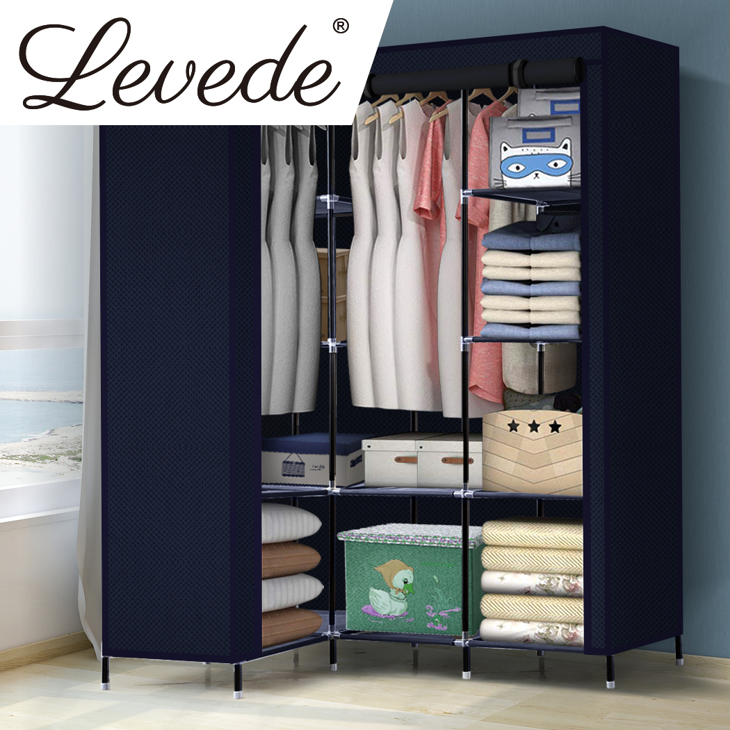 Levede Portable Clothes Closet Wardrobe Storage Cloth Organiser Unit Shelf Rack