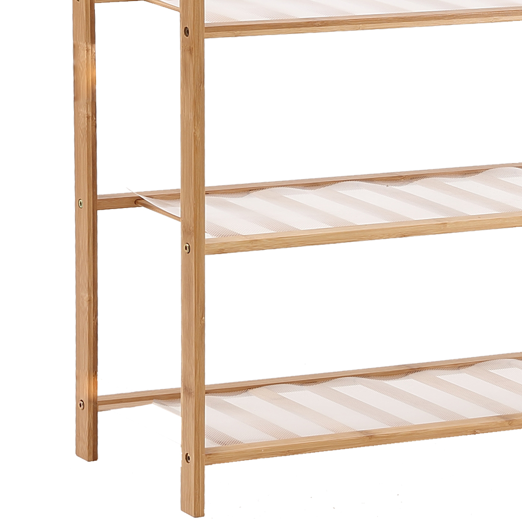 Levede Bamboo Shoe Rack Storage Wooden Organizer Shelf Shelves Stand 3 Tier 70cm