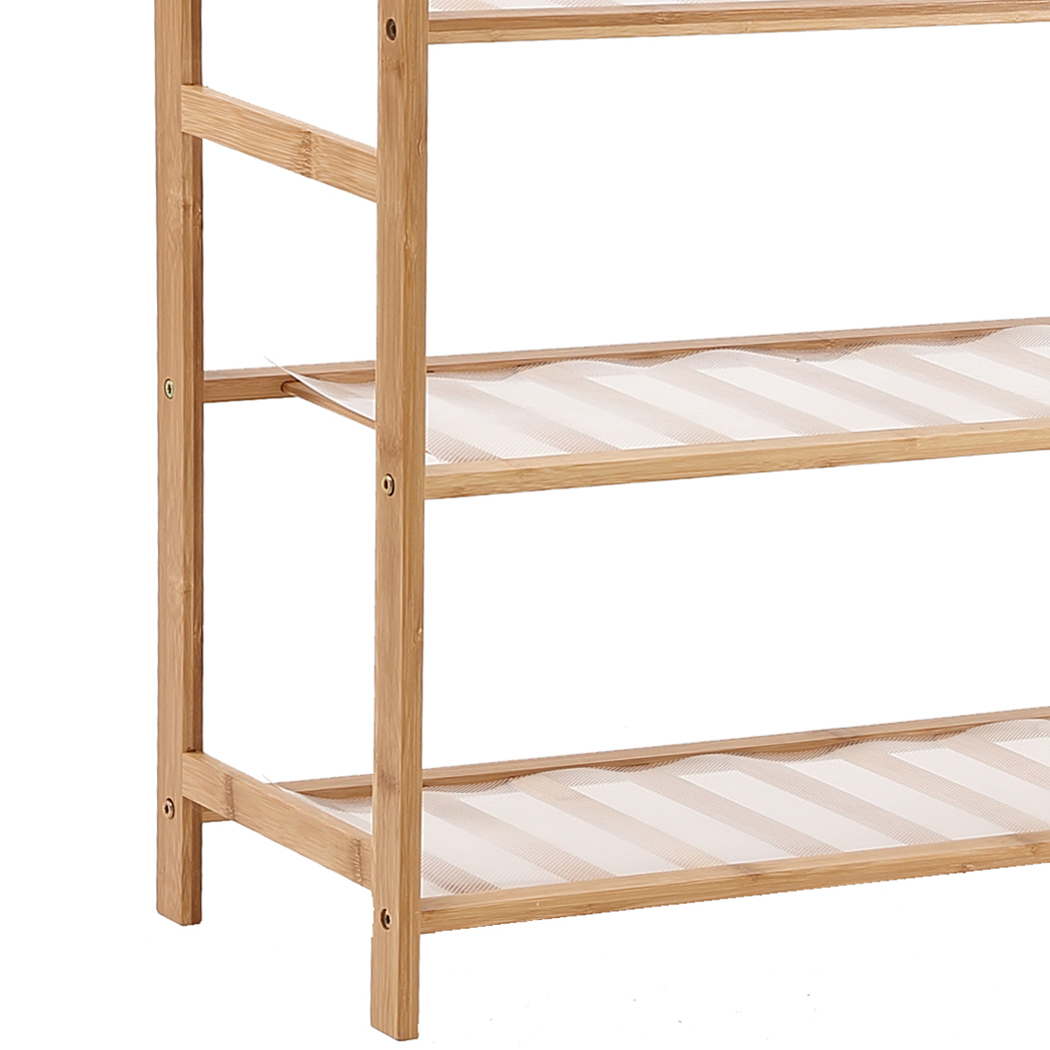 Levede Bamboo Shoe Rack Storage Wooden Organizer Shelf Stand 5 Tiers Layers 90cm