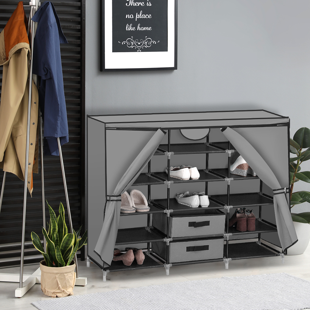 Shoe Rack Cabinet DIY Portable Wardrobe Storage Organiser Stackable Stand 5 Tier