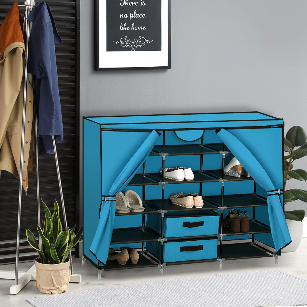 Shoe Rack Cabinet 5 Tier DIY Portable Wardrobe Storage Organiser Stackable Stand
