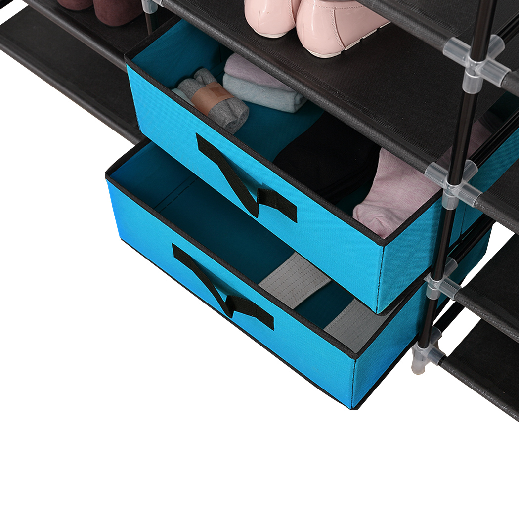 Shoe Rack Cabinet 5 Tier DIY Portable Wardrobe Storage Organiser Stackable Stand