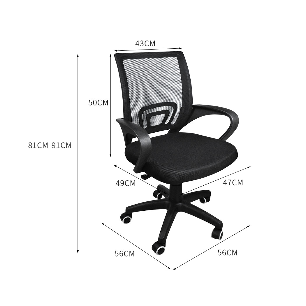 2x Levede Office Chair Gaming Computer Mesh Chairs Executive Seating Work Black