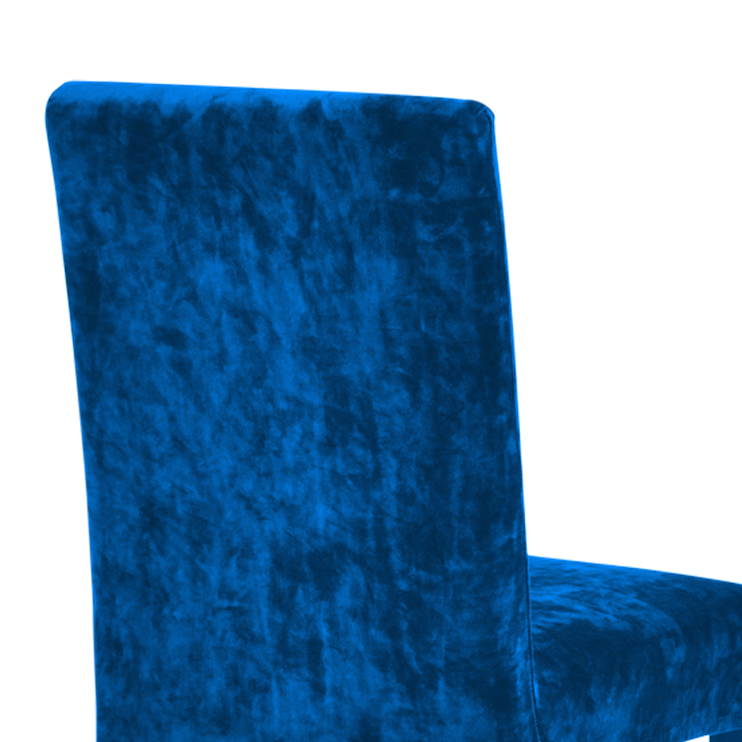 8x Stretch Plush Dining Chair Cover Seat Covers Protectors Slipcovers Blue