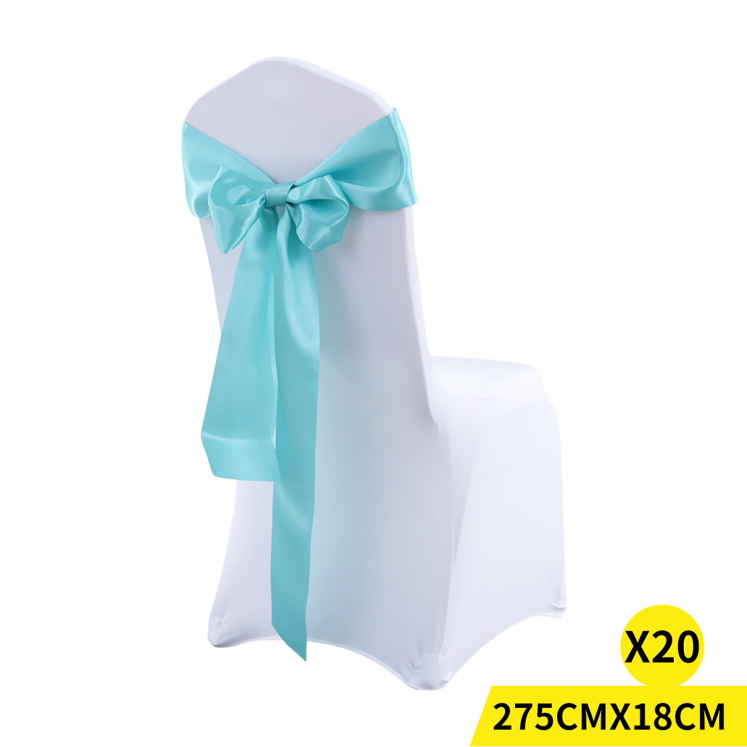 TopSellers-Satin Chair Sashes 20 Pack - Glamorous Wedding Party Decor