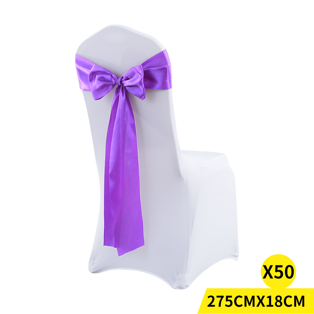 TopSellers-Satin Chair Sashes Lavender - 50 Pcs Elegant Wedding Decor