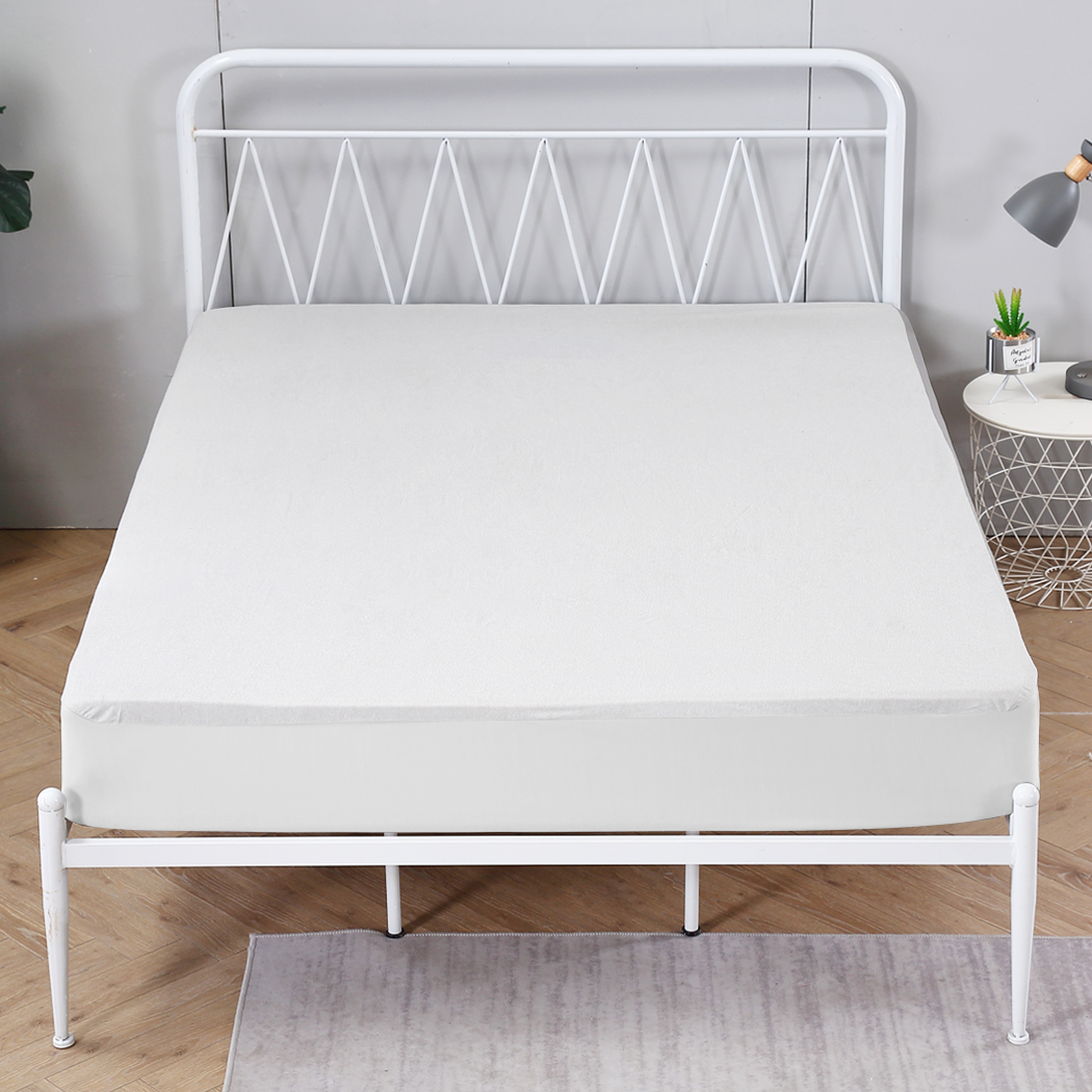 DreamZ Fully Fitted Waterproof Bamboo Fibre Mattress Protector Cover Double