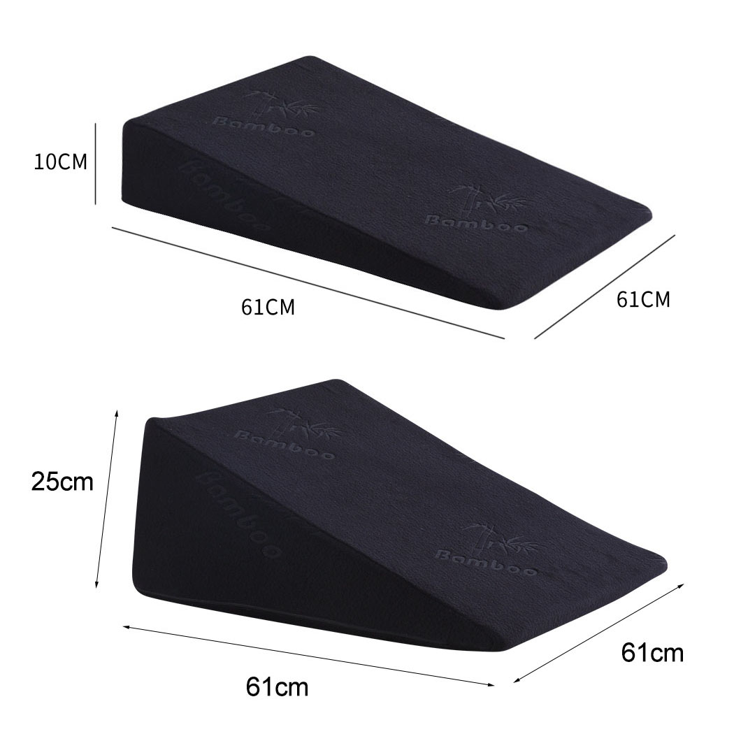 Cool Gel Memory Foam Bed Wedge Pillow Cushion Neck Back Support Sleep with Cover