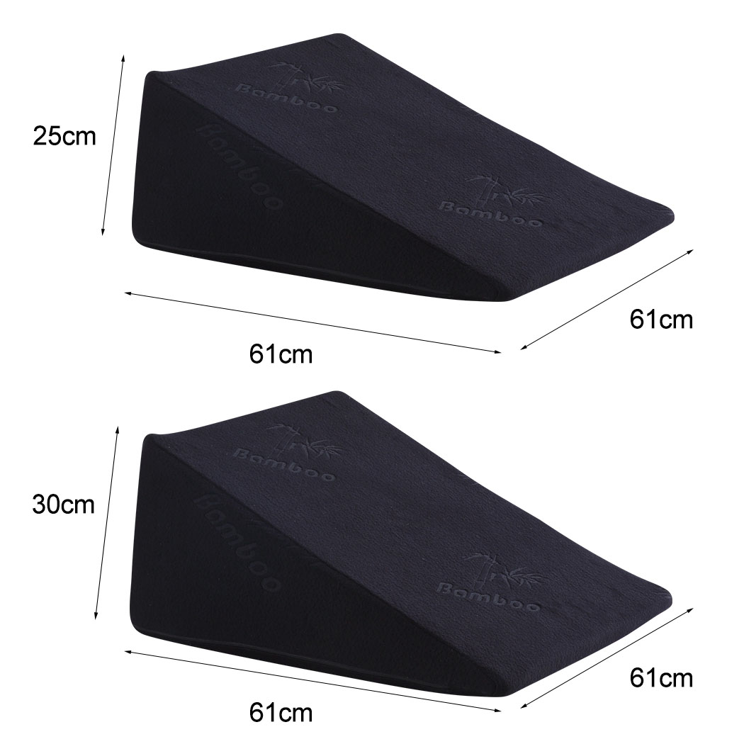 Cool Gel Memory Foam Bed Wedge Pillow Cushion Neck Back Support Sleep with Cover