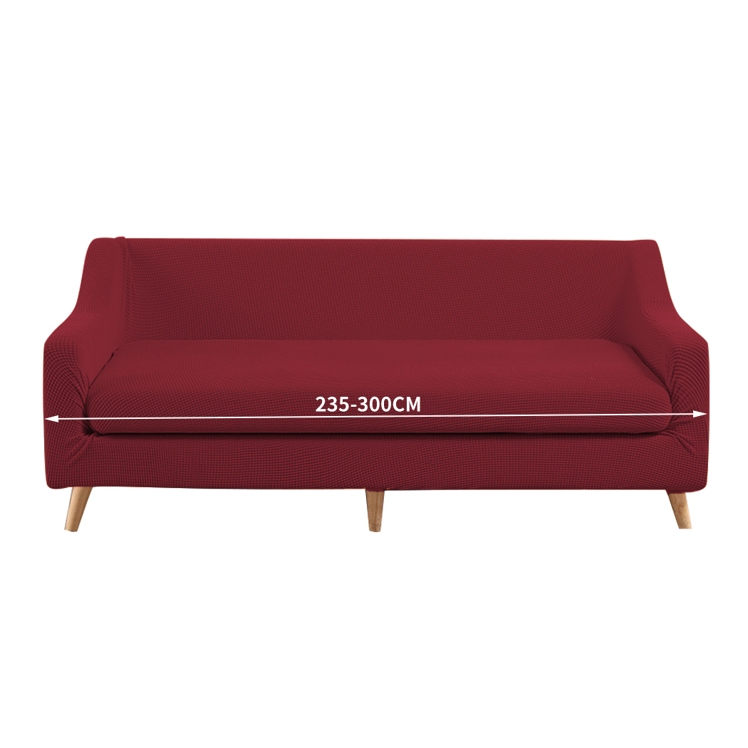 Couch Sofa Seat Covers Stretch Protectors Slipcovers 4 Seater Wine