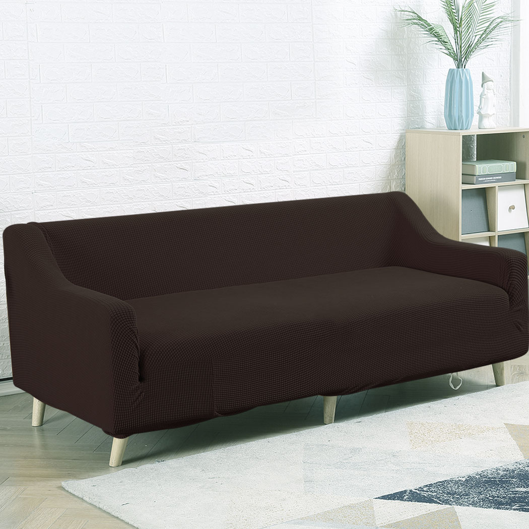 Couch Stretch Sofa Lounge Cover Protector Slipcover 3 Seater Chocolate