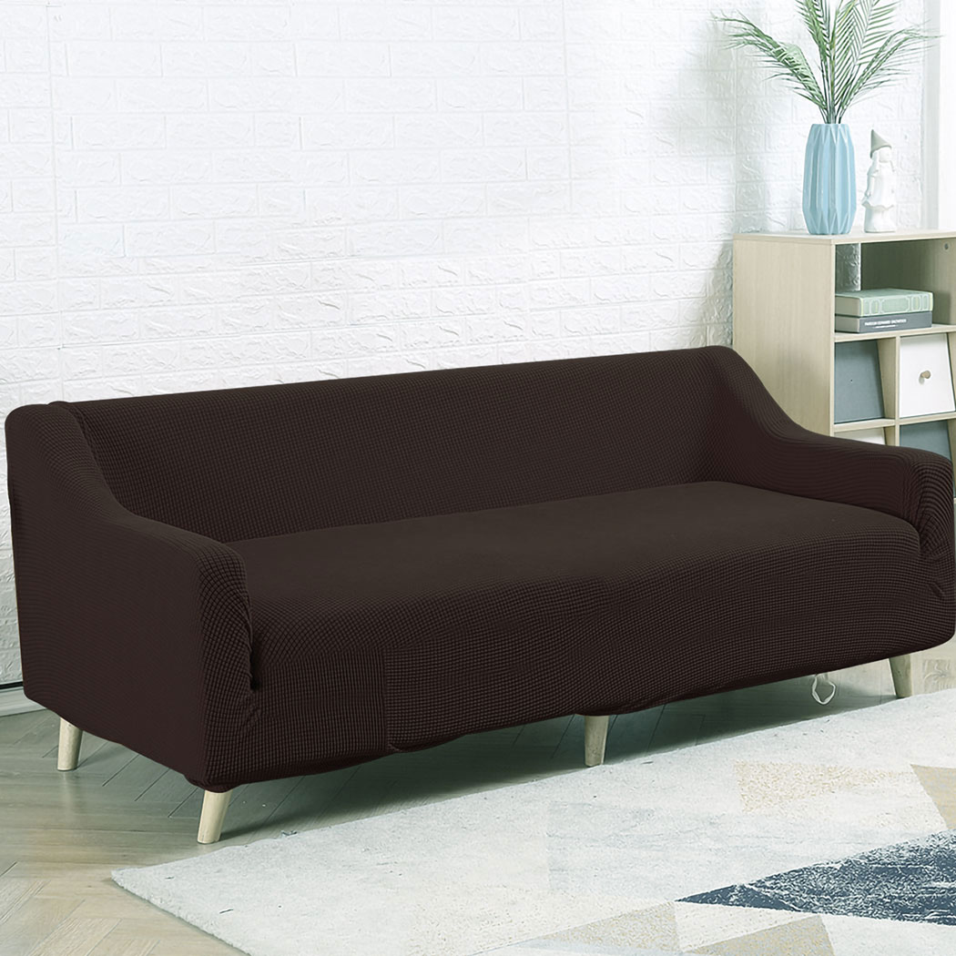 Couch Stretch Sofa Lounge Cover Protector Slipcover 4 Seater Chocolate