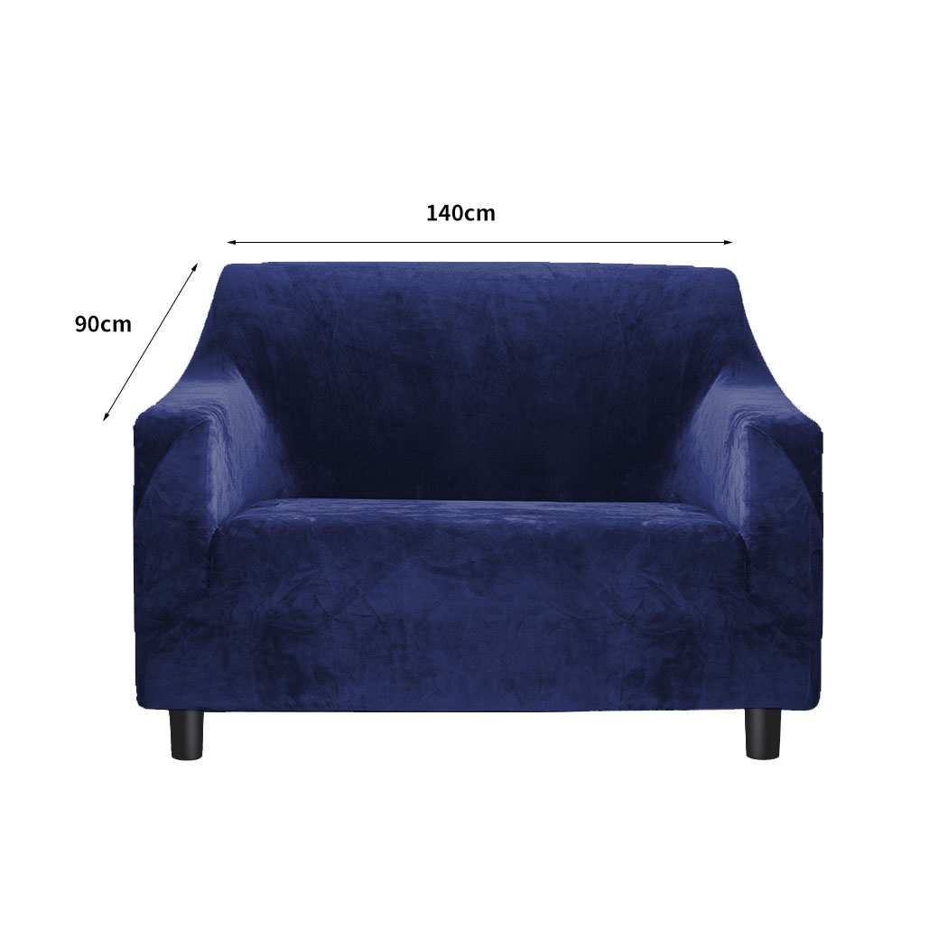 Marlow Sofa Covers 1 Seater High Stretch Slipcover Protector Couch Cover Navy