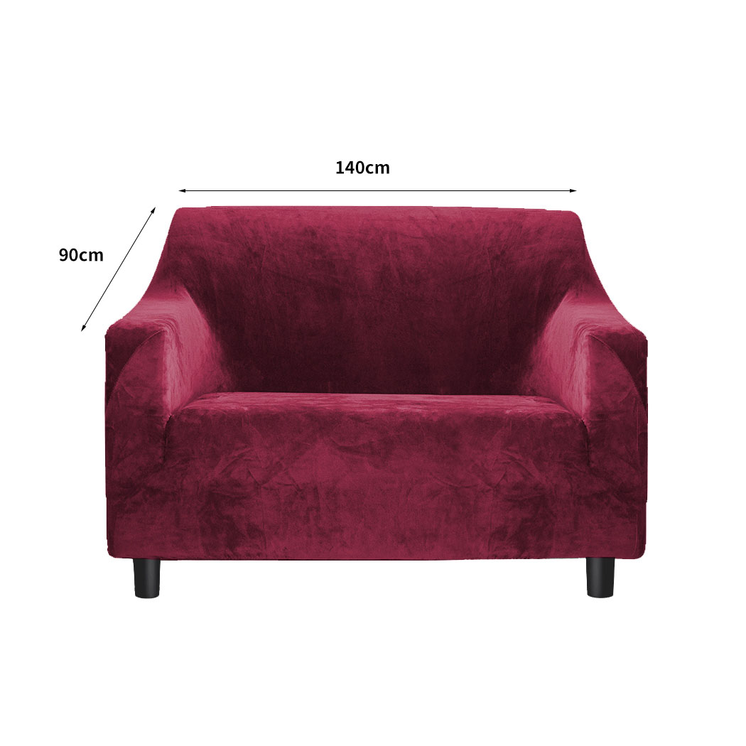 Marlow Sofa Covers 1 Seater High Stretch Slipcover Protector Couch Cover Wine