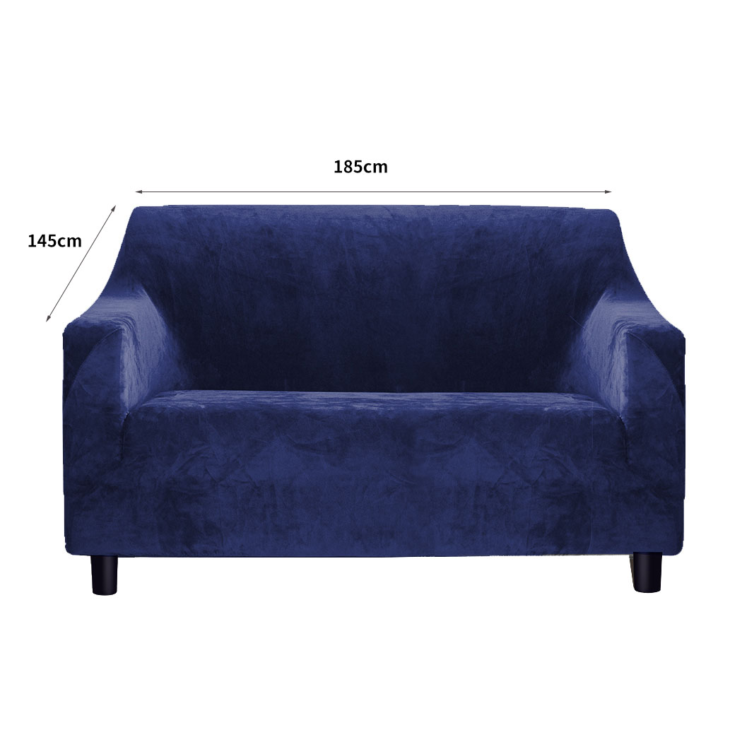 Marlow Sofa Covers 2 Seater High Stretch Slipcover Protector Couch Cover Navy