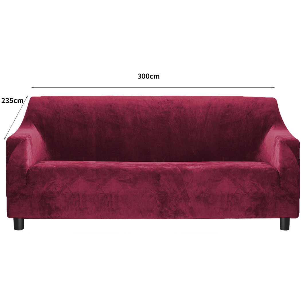 Marlow Sofa Covers 4 Seater High Stretch Slipcover Protector Couch Cover Wine