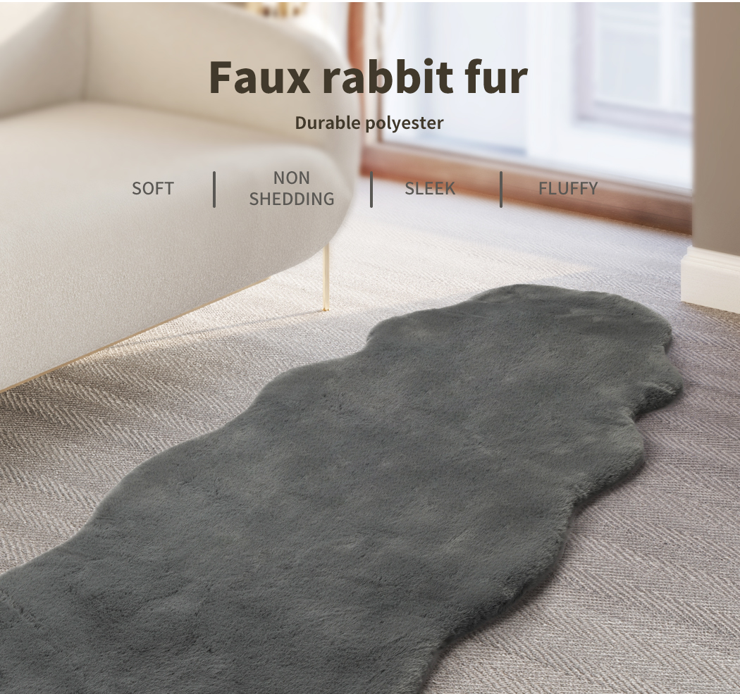 Marlow Floor Rug Area Rugs Shaggy Fluffy Faux Rabbit Fur Sofa Couch 20MM Pile - Picture 16 of 60