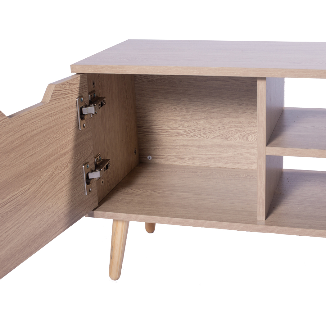 Levede TV Cabinet Entertainment Unit Stand Storage Drawer Wooden Shelf Oak 140cm
