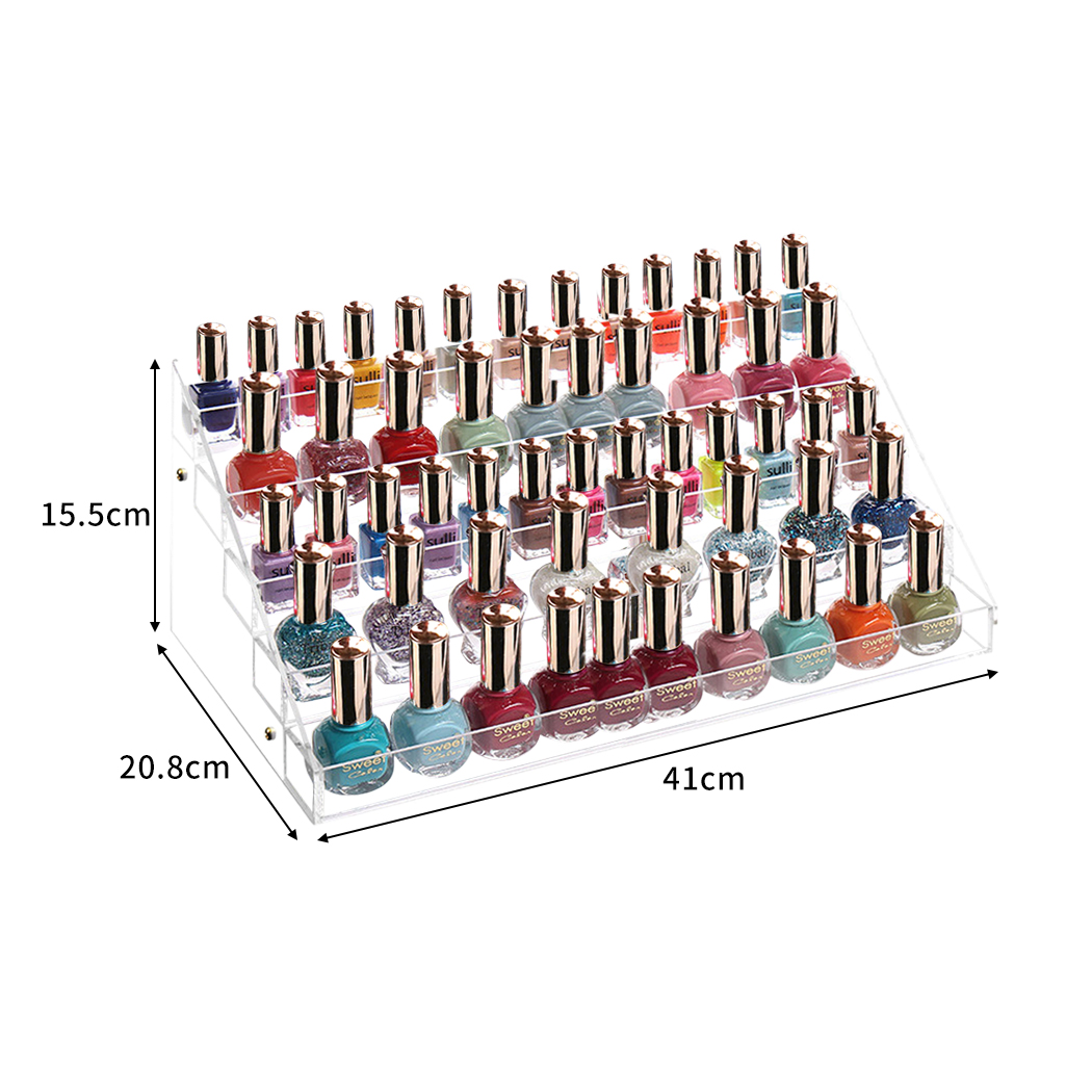 5 Tier Nail Polish Clear Acrylic Varnish Cosmetics Display Stand Rack Organiser
