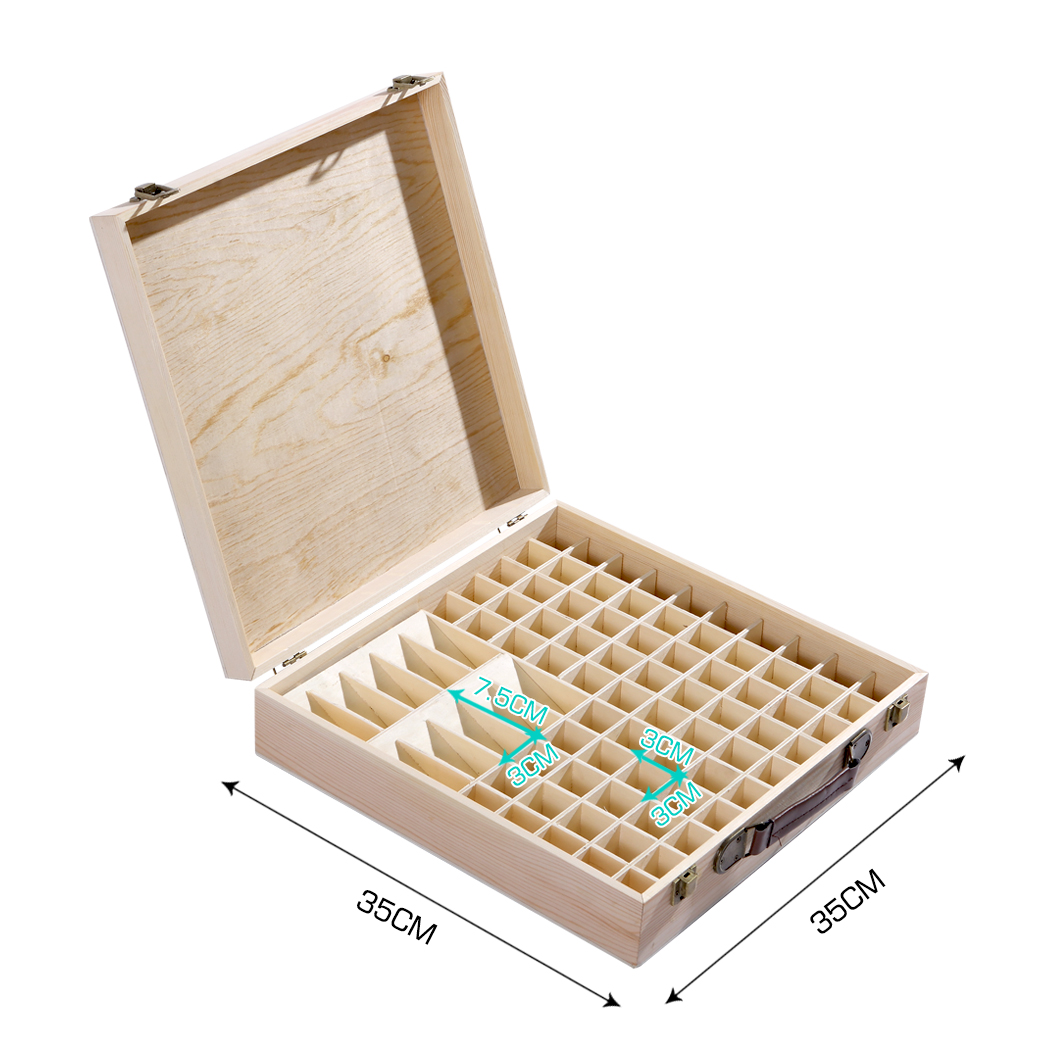 85 Slots Essential Oil Storage Box Wooden Aromatherapy Container Organiser Case