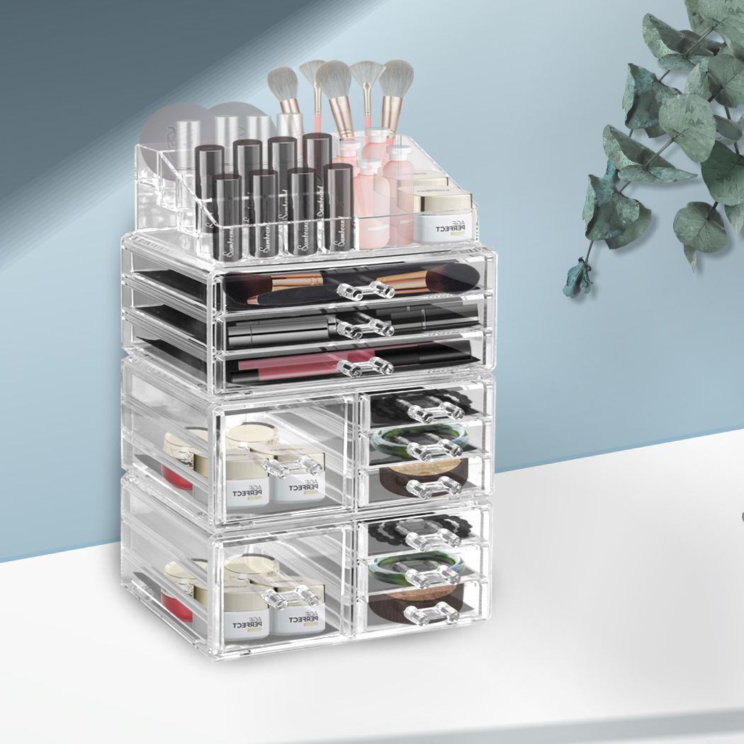 11 Drawer Clear Acrylic Cosmetic Makeup Organizer Jewellery Storage Box