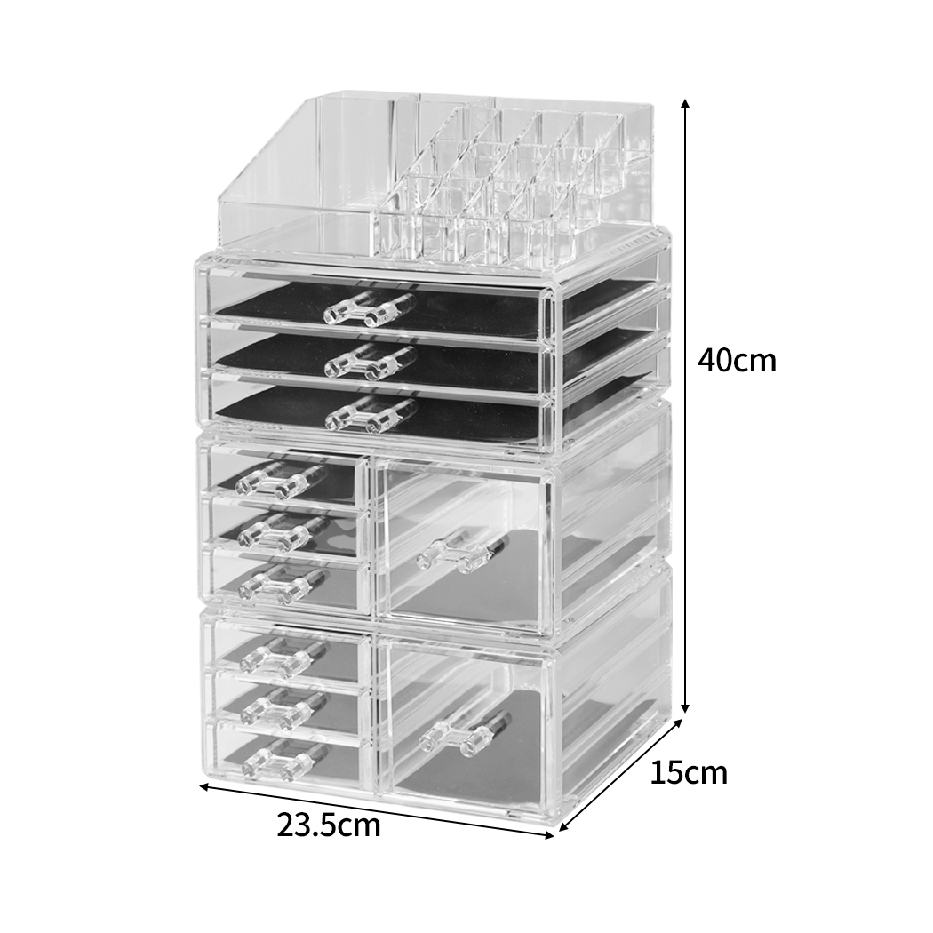 11 Drawer Clear Acrylic Cosmetic Makeup Organizer Jewellery Storage Box