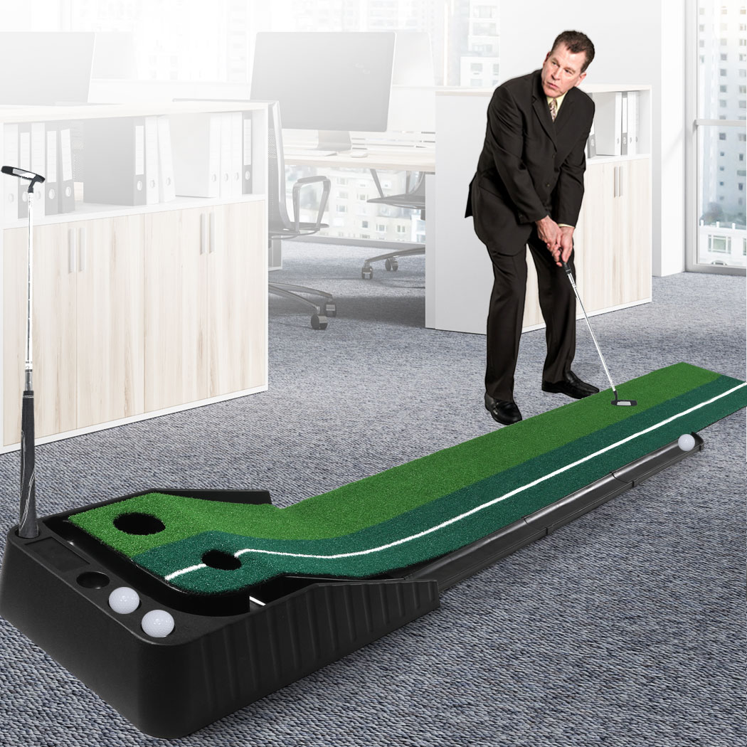 Centra Golf Putting Mat 250cmx40cm Portable Auto Return Practice Indoor Outdoor