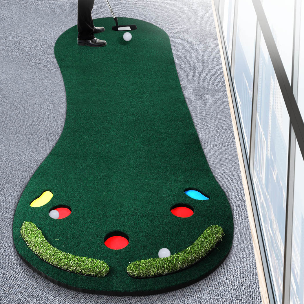 Centra 3M Golf Putting Mat Practice Training Indoor Outdoor Portable Slope Balls