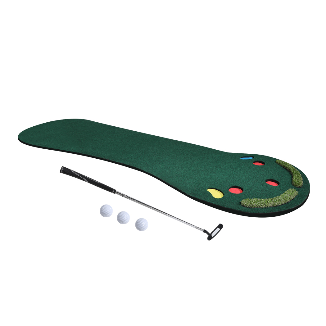 TopSellers-Golf Putting Mat Green 90cm - Indoor Practice  Portable & Durable