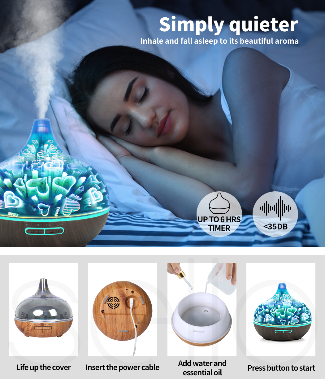 Aromatherapy Diffuser 3D Aroma Essential Oils Ultrasonic Air Humidifier Purifier - Picture 35 of 36