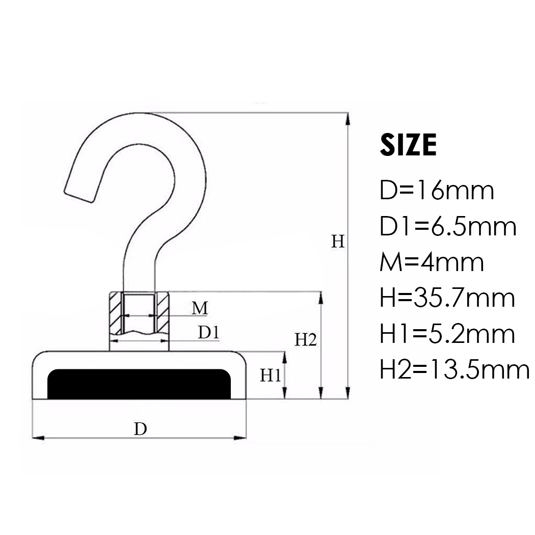 Traderight 10x 5.5kg Magnet Hooks Magnetic Hanger Holder Rare Earth Neodymium