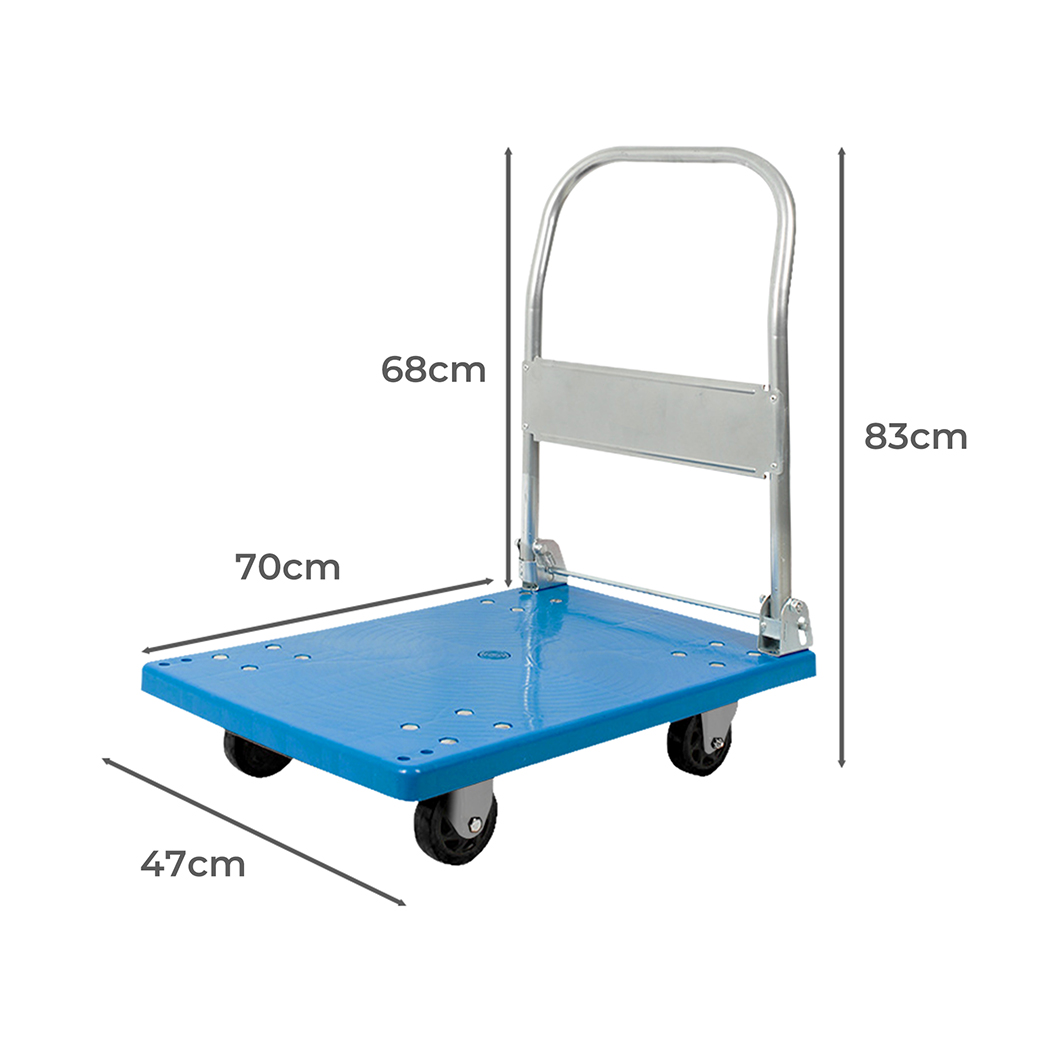 Traderight Foldable Platform Trolley Hand Truck Folding Cart Industrial 100kg