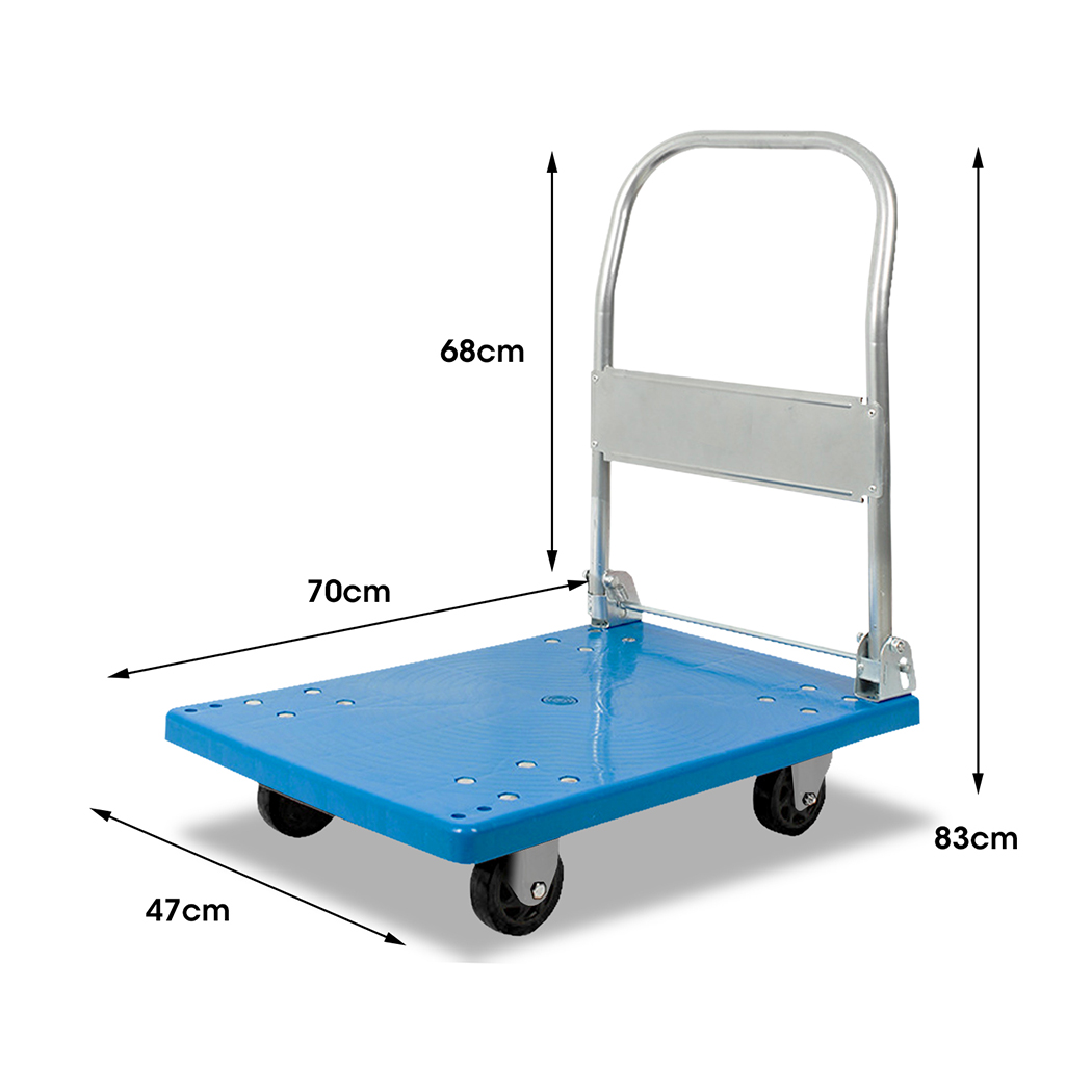 Traderight Foldable Platform Trolley Hand Truck Folding Cart Industrial 100 KG