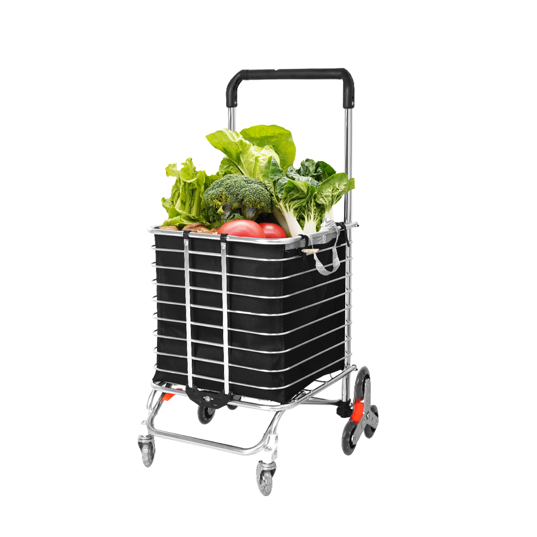 TopSellers-Foldable Shopping Cart Trolley - Lightweight  Sturdy  40kg Capacity