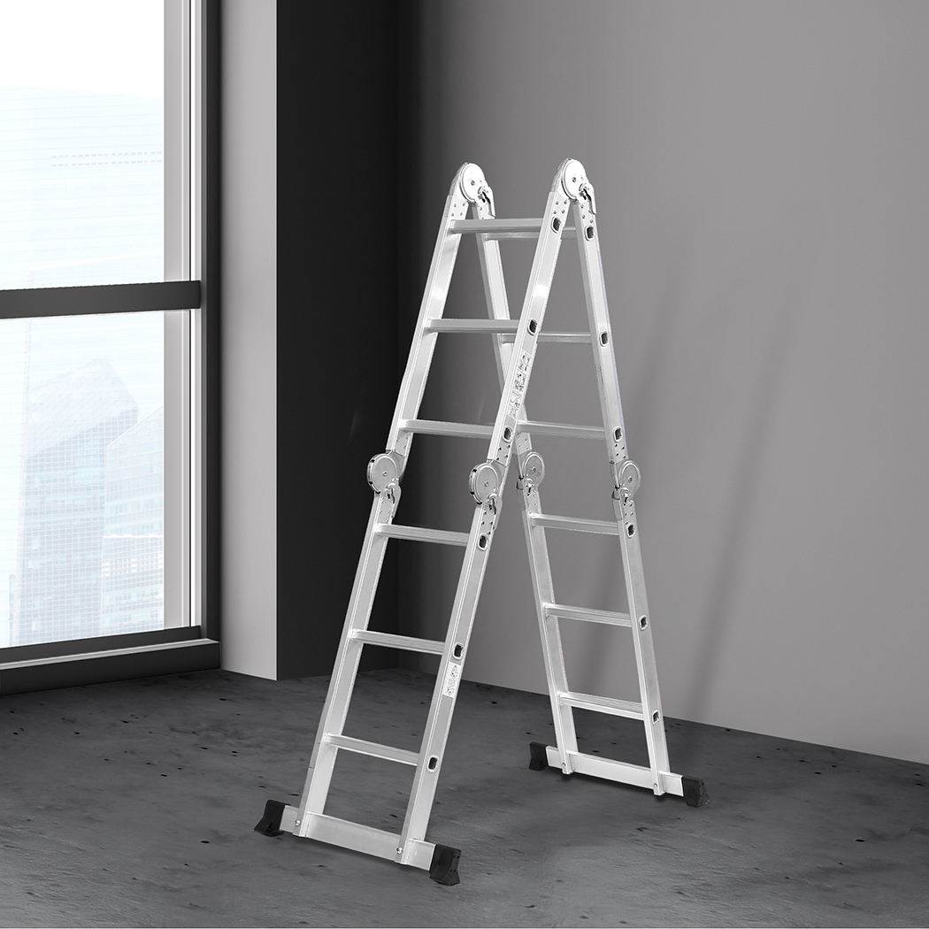 Traderight Folding Step Ladder Aluminium Extension Multipurpose Portable Sturdy - Picture 24 of 83