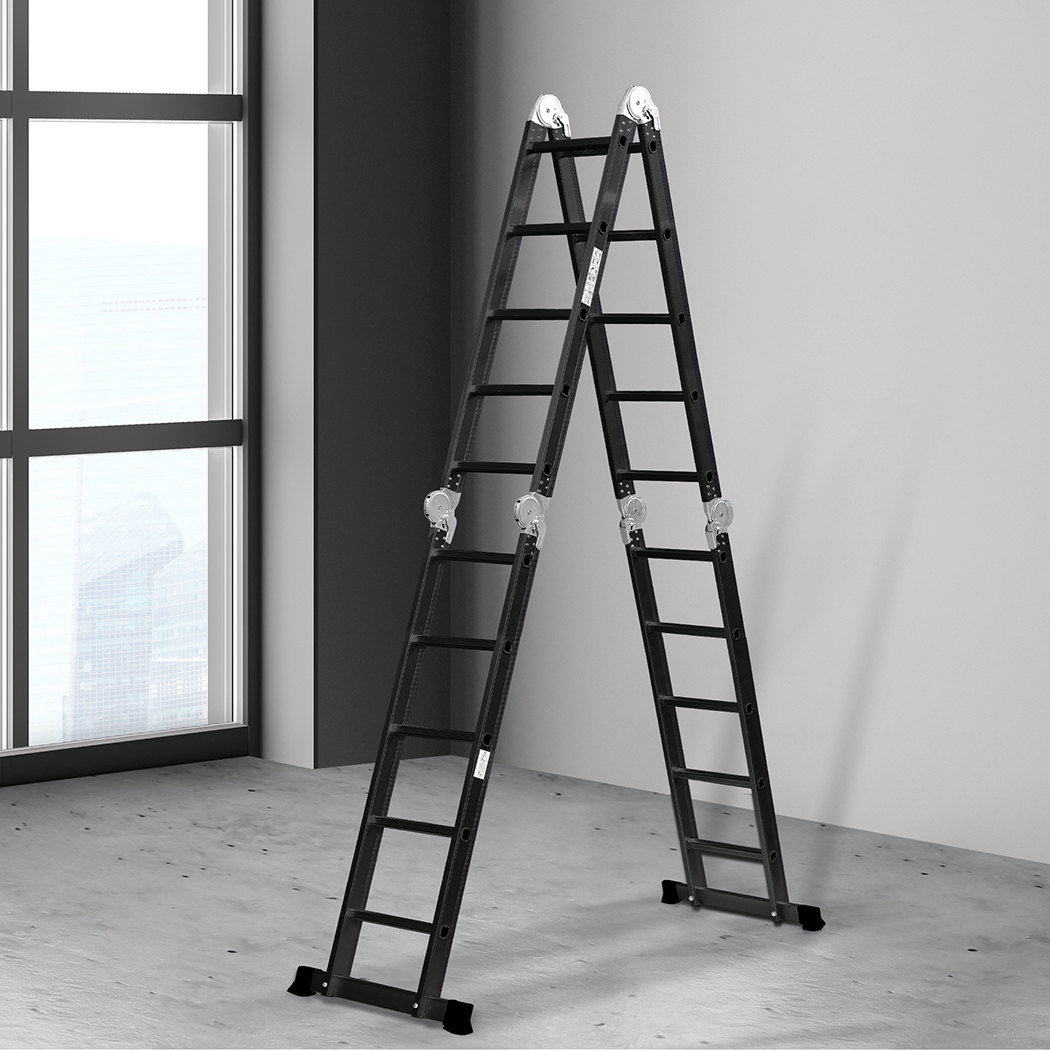 Traderight Folding Step Ladder Aluminium Extension Multipurpose Portable Sturdy - Picture 60 of 83