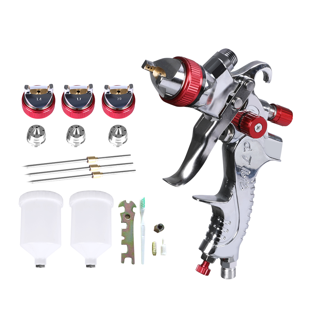 TopSellers-Spray Gun Kit - Red 600ml Adjustable Fluid Pattern DIY Painting