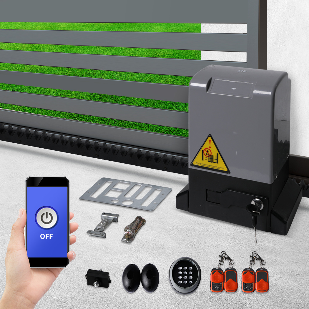 Sliding Gate Opener 1500kg 6M Automatic Motor Remote APP Control Key Pad Kit
