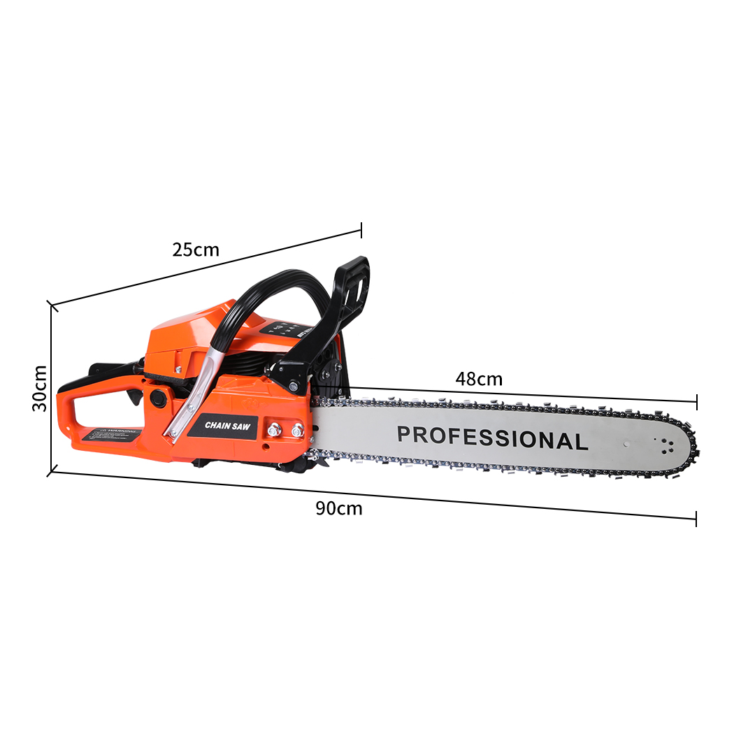 Chainsaw Petrol Commercial Chainsaws E-Start Tree Pruning Top Handle Wood Cutter
