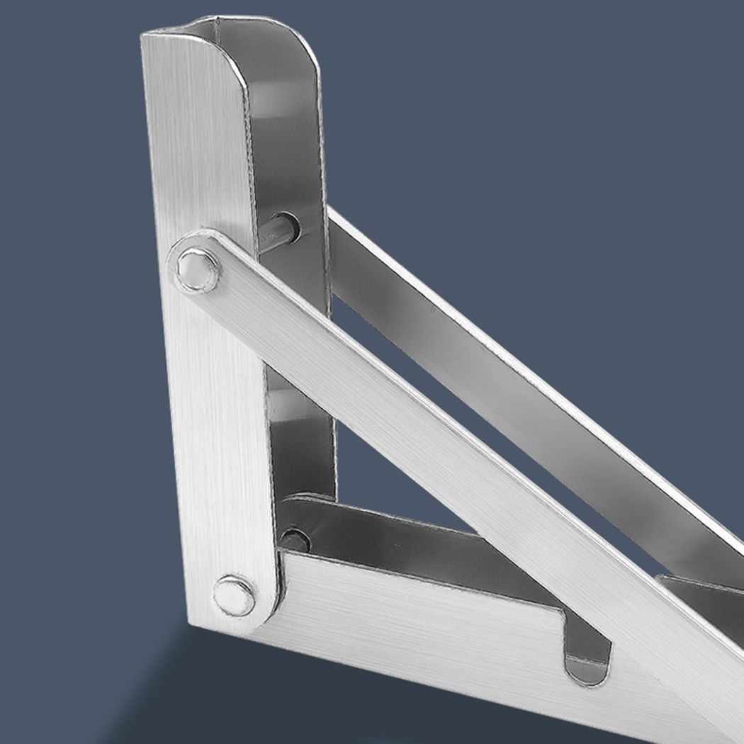 2Pcs 12" Folding Table Bracket Stainless Steel Triangle 150KG Wall Shelf Bench