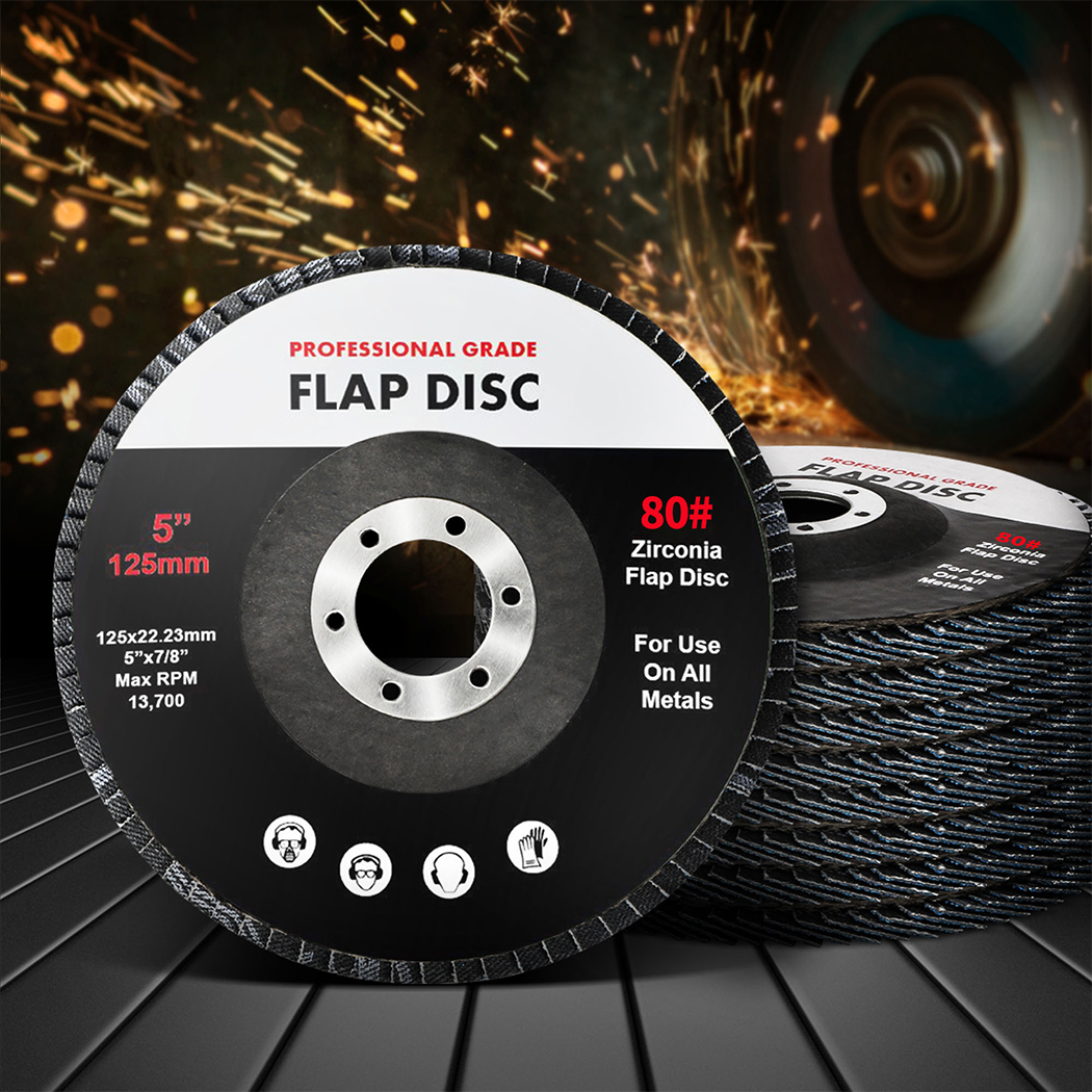 Traderight Flap Discs 125mm 5" Zirconia Sanding Wheel 80# Sander Grinding x50