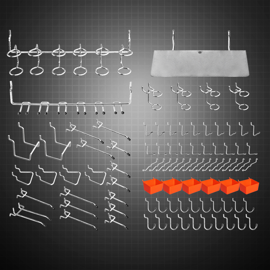 Traderight Pegboard Hooks Storage Bins Hanger Lock Steel Tray Organizer Bin138PC