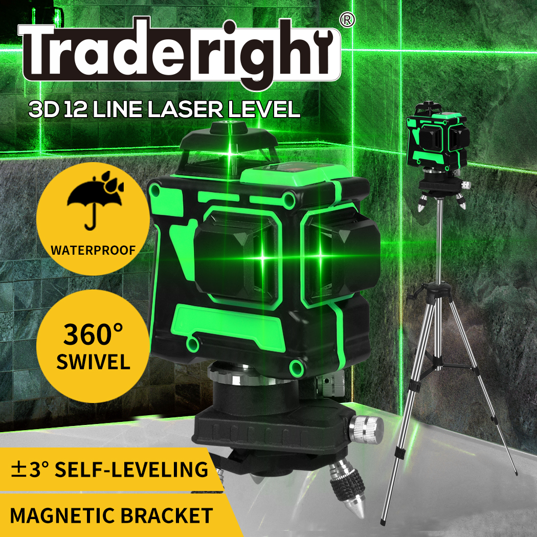 Laser Level Green Self Leveling Tripod 12 Line 360° Rotary Cross Measure Tool - Picture 26 of 83